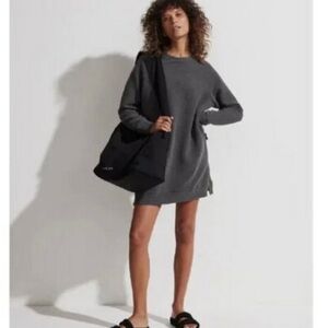 Varley Albret gray ribbed sweater dress small